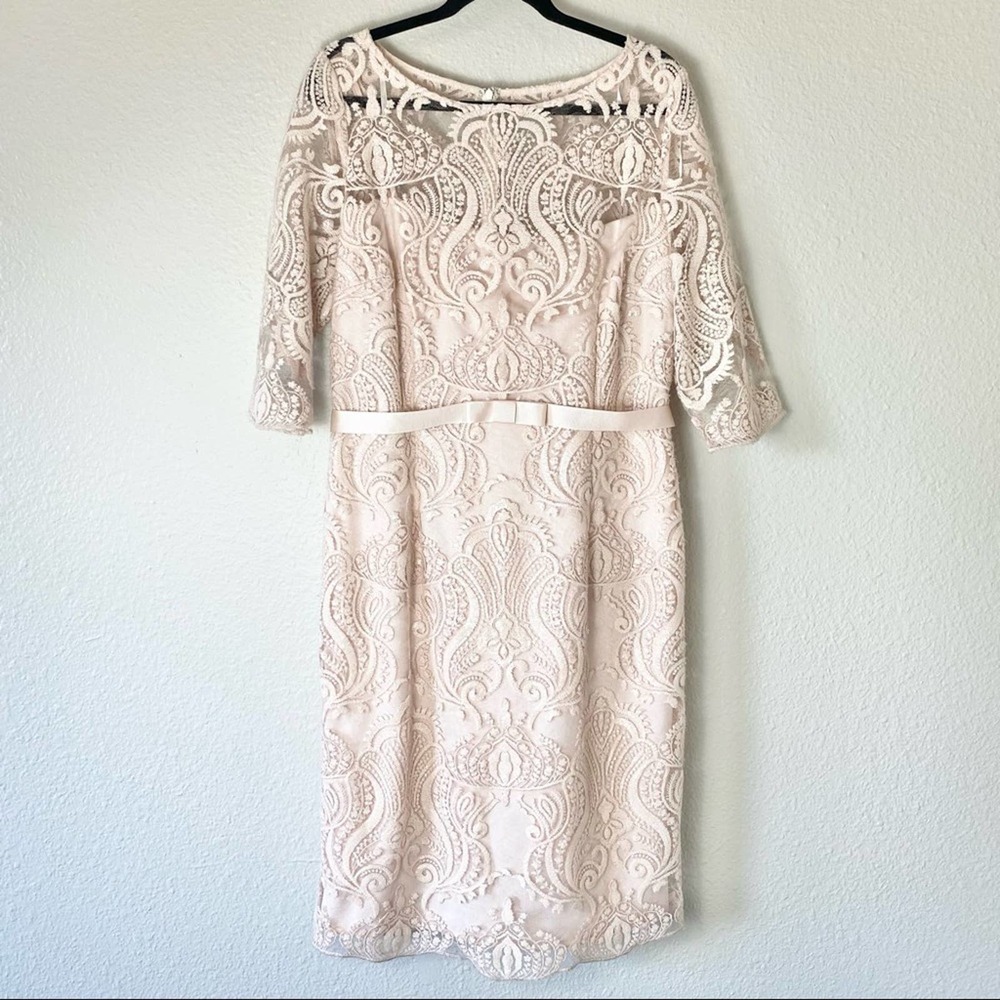 Emma Street Light Pink Lace Midi Dress Size 14 - Picture 2 of 7
